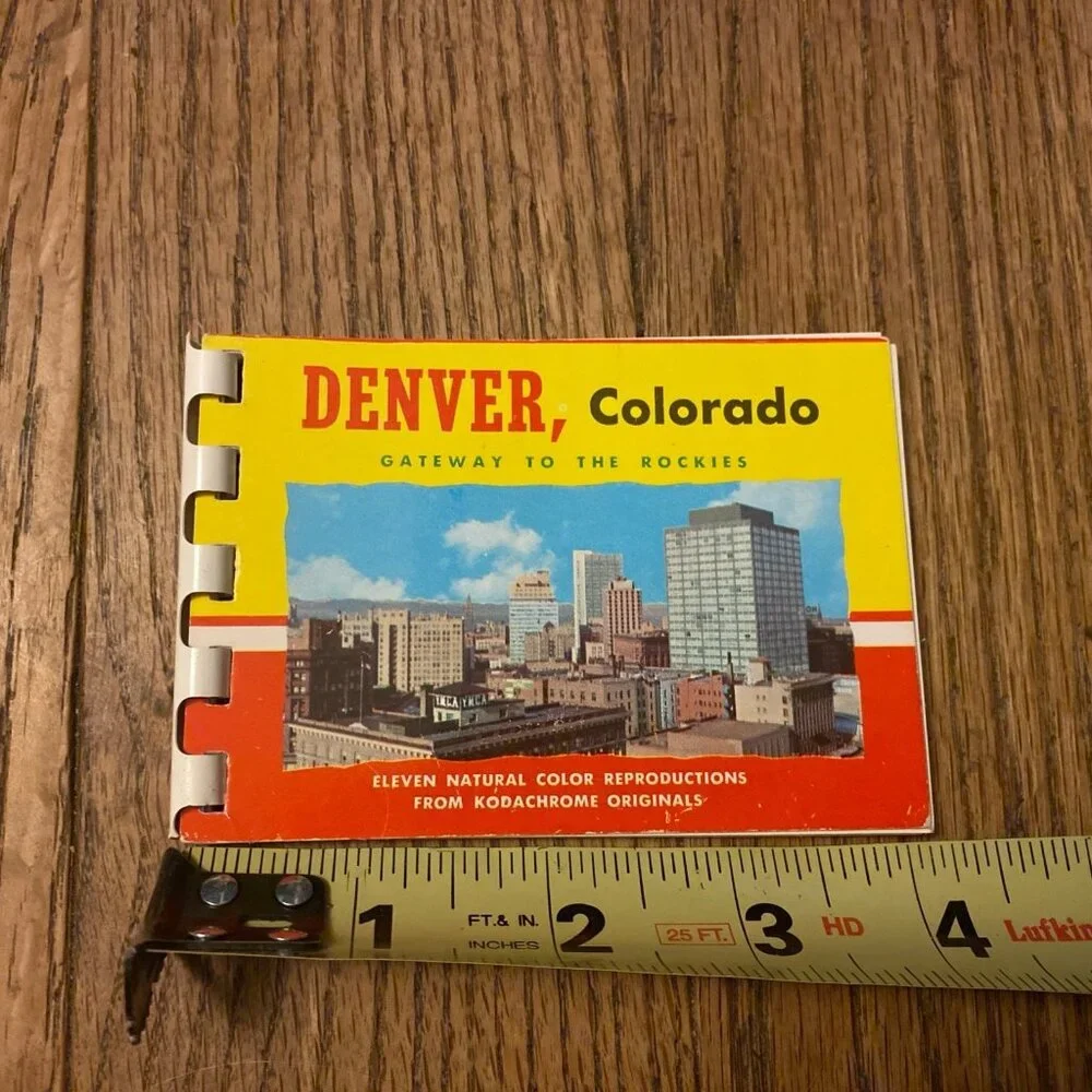 Vtg 1960s Denver Colorado Souvenir Mini Photo Postcard Book 11 Kodachrome Repros